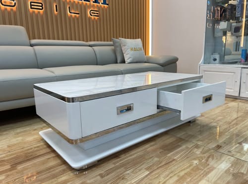 Customer photo review of Bàn trà hình chữ nhật, mặt đá Ceramic, phủ veneer Sồi - DELICATO