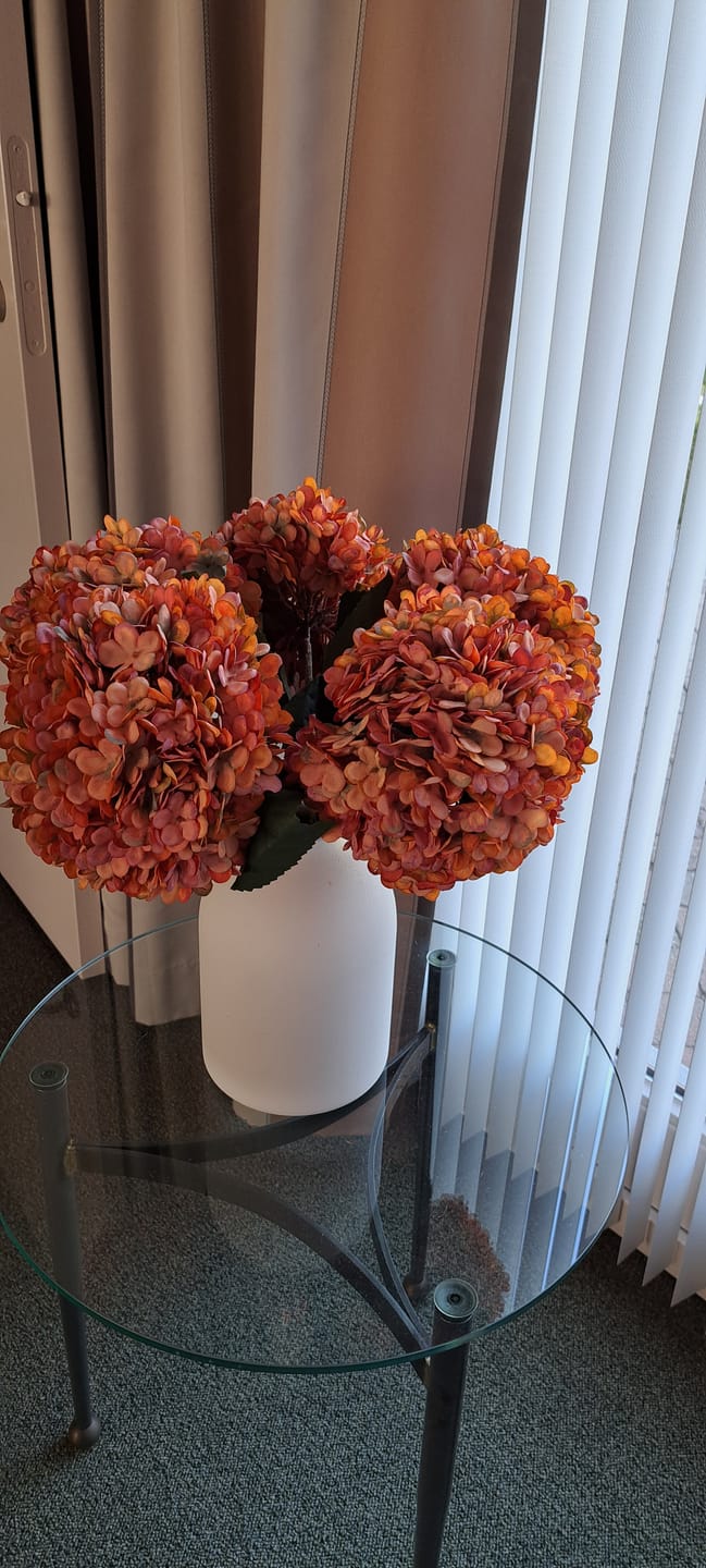 Customer photo review of Grote Zijden Hortensia - Oranje