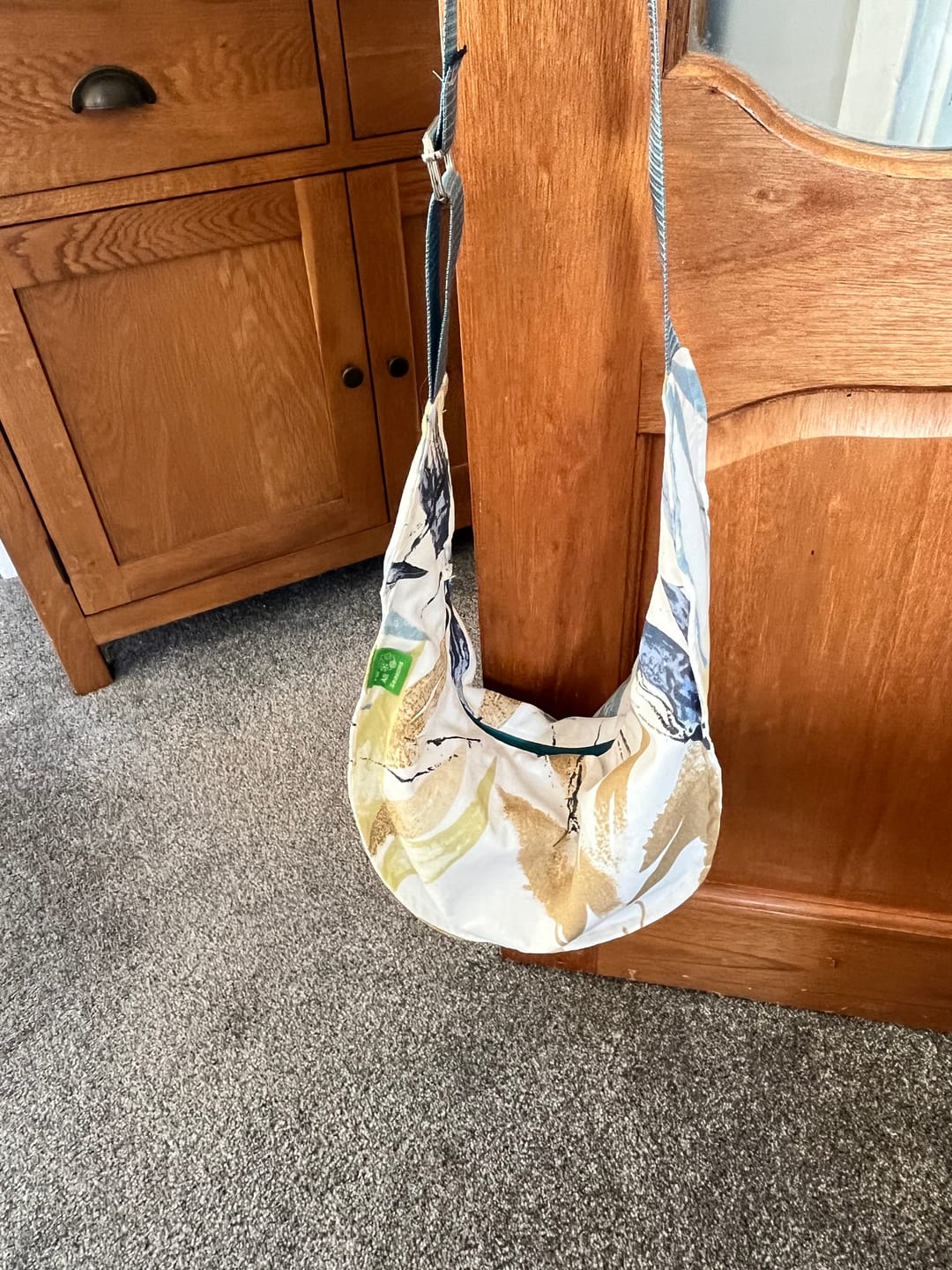 Customer photo review of Large Leaves Cotton Canvas Fabric