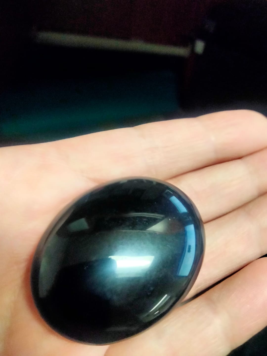 Customer photo review of Black Obsidian Worry Stone