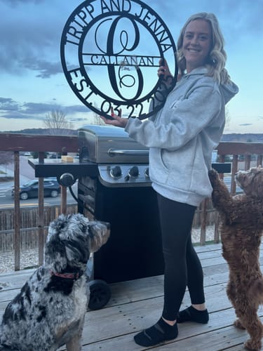 Customer photo review of Elaborate Name - Steel Sign