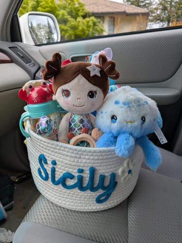 Customer photo review of Baby Knits™ Personalized Knitted Basket