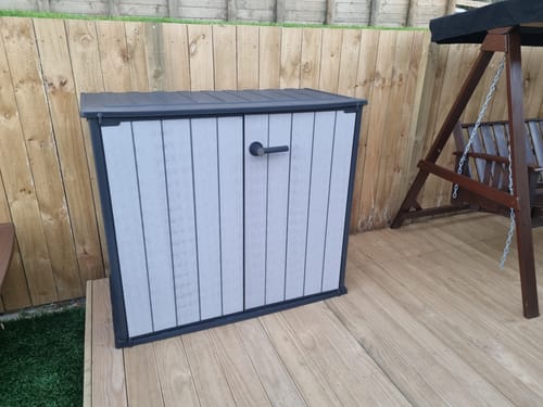 Customer photo review of Patio Store Shed