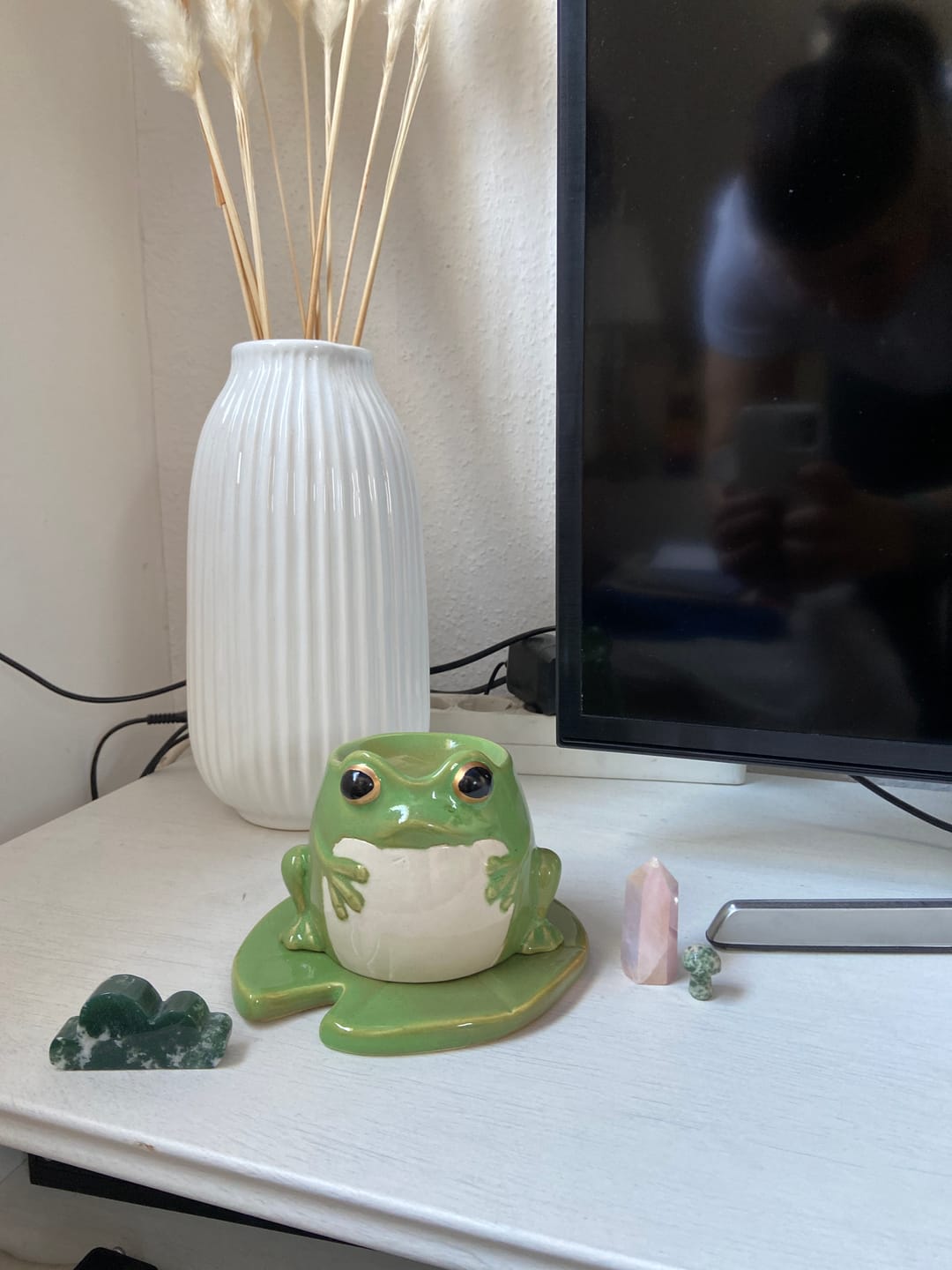 Customer photo review of Frosch-Duftlampe auf Seerosenblatt – Keramik für ätherische Öle