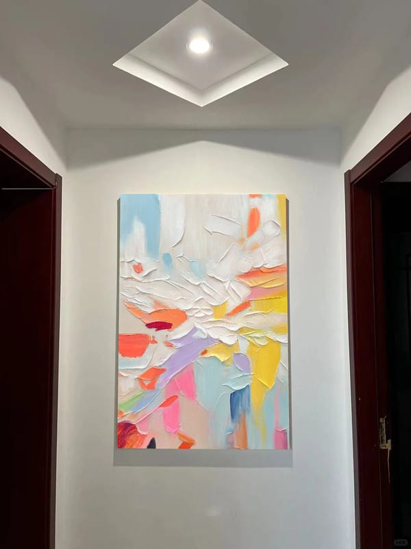 Customer photo review of Colorful Abstract Textured Painting Canvas #AT007