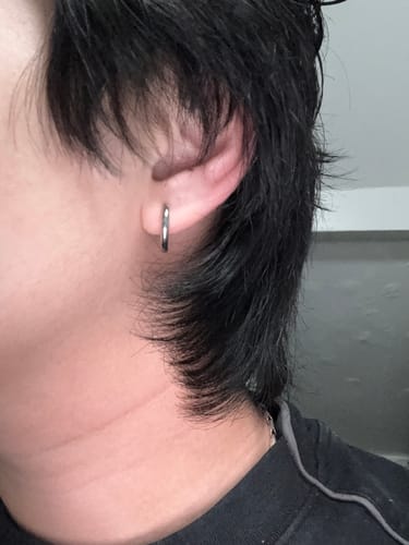 Customer photo review of The Silver Eclipse® - 925 Sterling Silver Hoop Earrings in White Gold