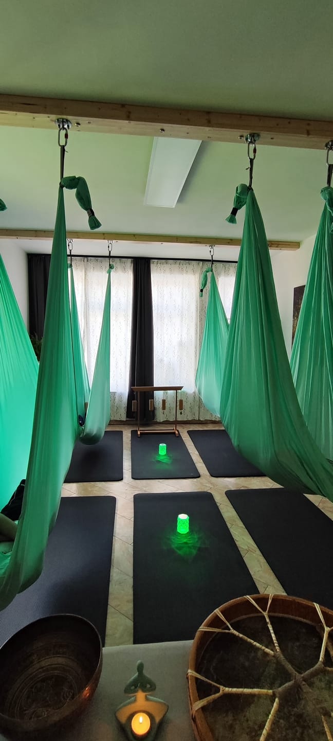 Customer photo review of Aerial Yoga Hängematte (Komplettset) - Farbe Mintgrün