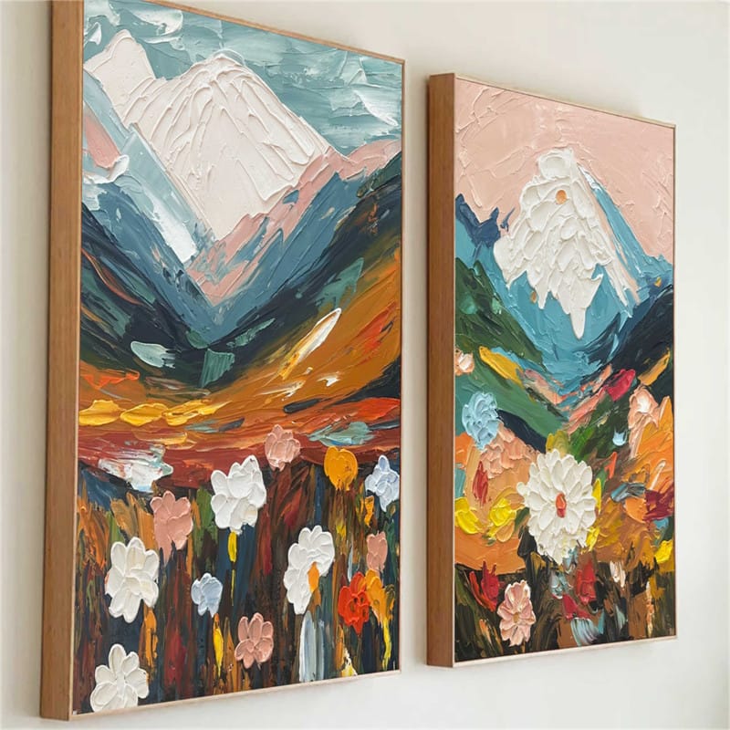 Customer photo review of Colorful Flower Textured Painting Canvas #FP034