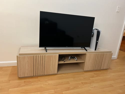 Customer photo review of Mint 69" Fluted Low Profile TV Stand
