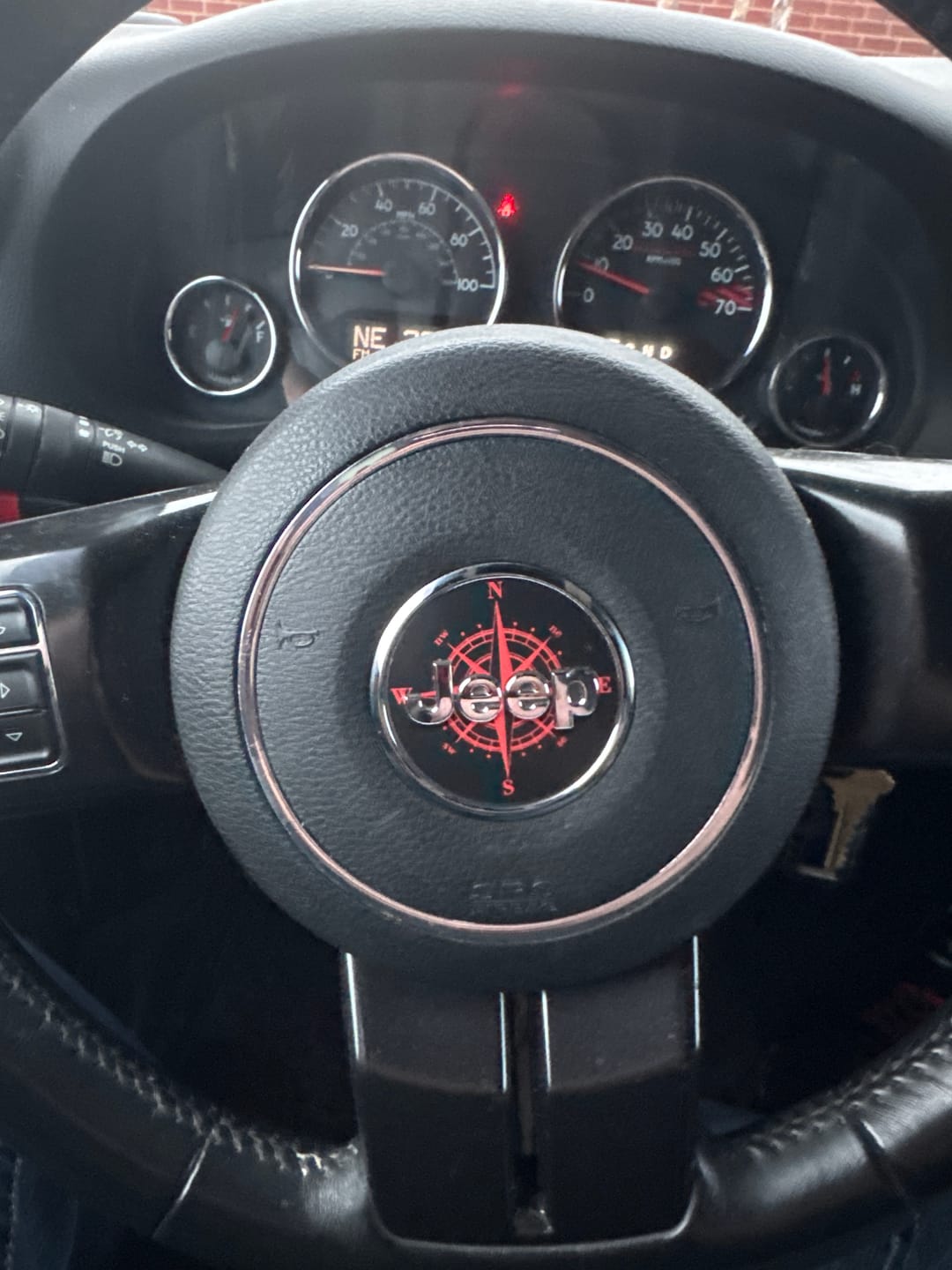 Customer photo review of Compass Steering Wheel Decal for Jeep