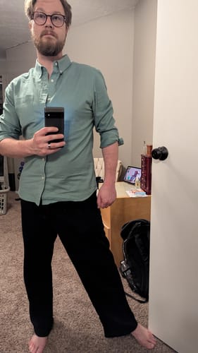 Customer photo review of Oxford - Button-Down Collar - Long Sleeve - Sea Green