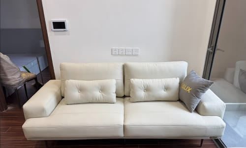 Customer photo review of Sản phẩm có sẵn - Sofa văng Lusso 2m8 bọc da Rio màu 413 - Inox