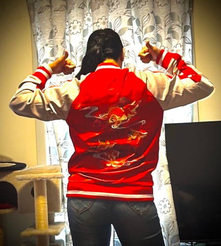 Customer photo review of Koi & Goldfish Sukajan Souvenir Jacket [Reversible]