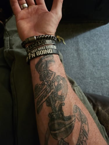 Customer photo review of Mamba Venom - Ready To Strike Bracelet : Helps Pair Veterans With A Service Dog or Shelter Dog