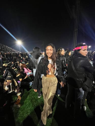 Customer photo review of Pants Relaxed Foil Gold