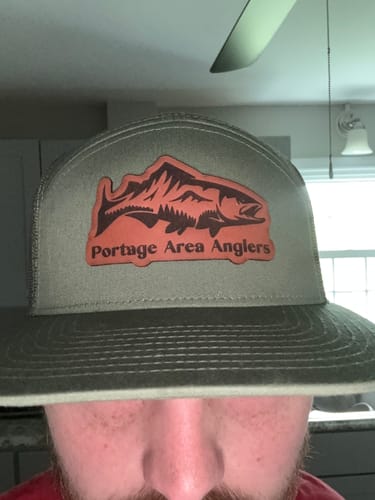 Customer photo review of Flat Bill Seven-Panel Leather Patch Hat - Richardson 168