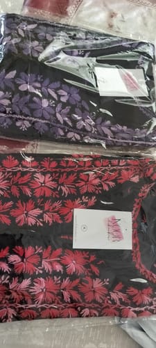 Customer photo review of Gul-e-Jahaan Black & Hot Pink Cotton Kurta