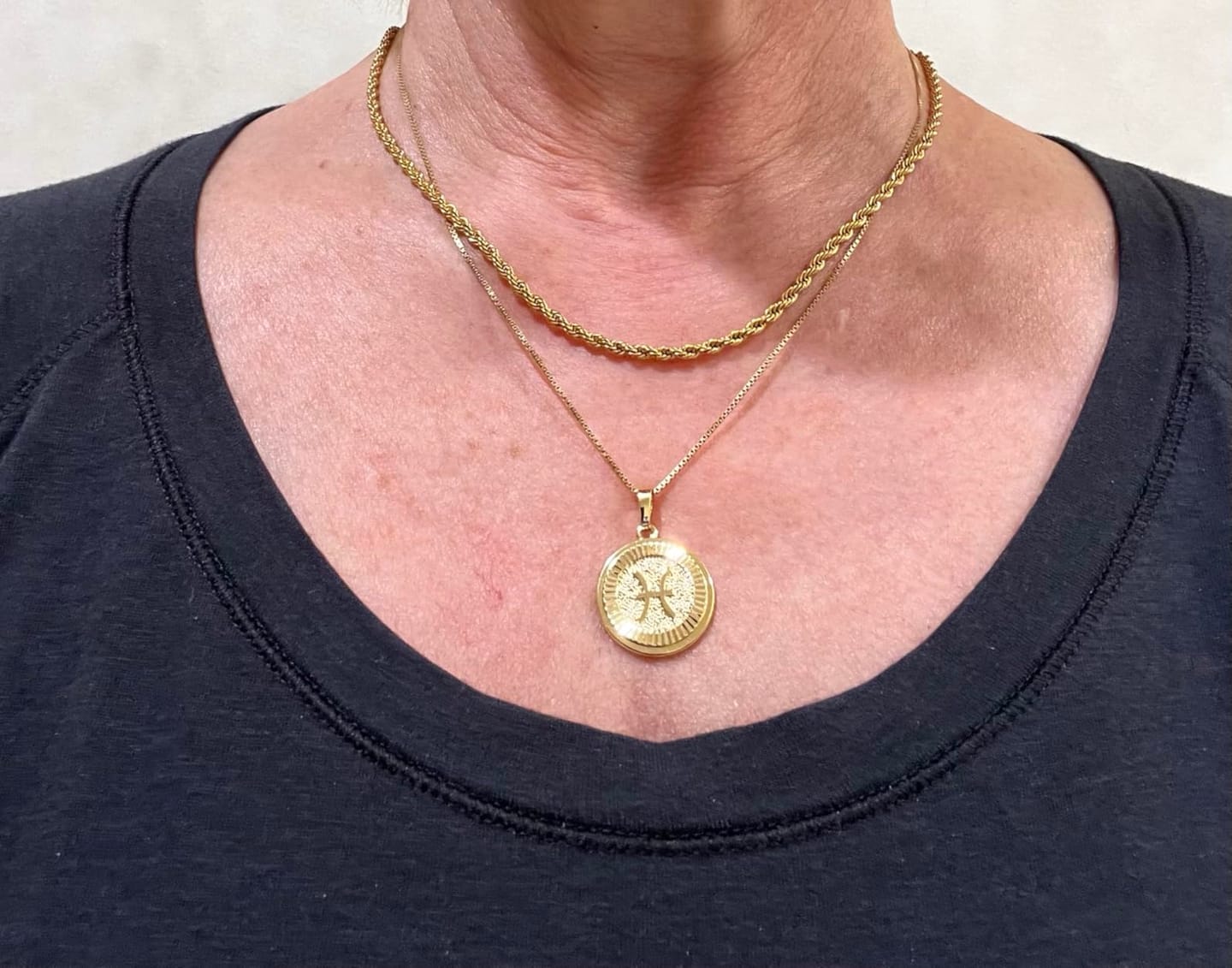 Customer photo review of Zodiac Necklace Gold