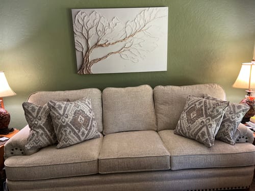 Customer photo review of Timeless Canopy – Elegant Nature-Inspired Wall Art in Neutral Earth Tones