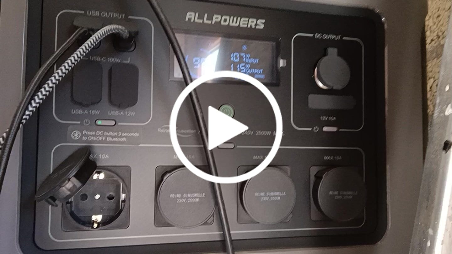 Customer video review of ALLPOWERS R2500 Portable Power Station 2500W 2016Wh LiFeP04 Battery