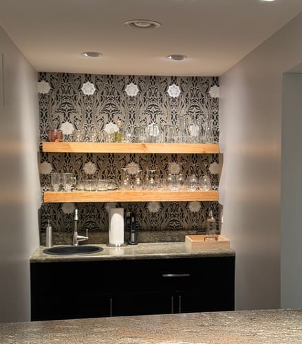 Customer photo review of Modern 3" Thick Floating Shelves