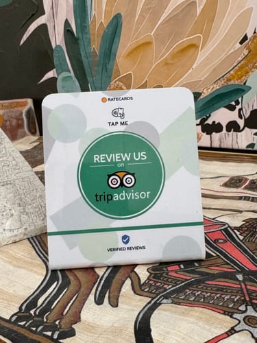 Customer photo review of RATECARDS™ - Tripadvisor Review Card