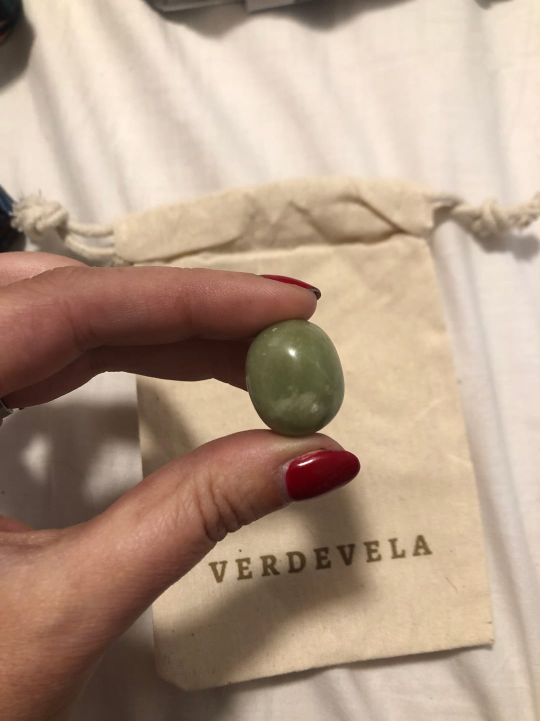 Customer photo review of Jade verde Rodado | Abundancia - Buena Suerte