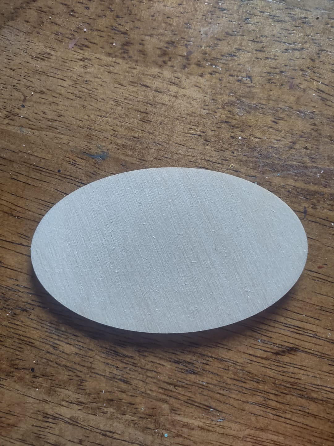 Customer photo review of Unfinished Wood Oval Shape - Craft - up to 46" DIY