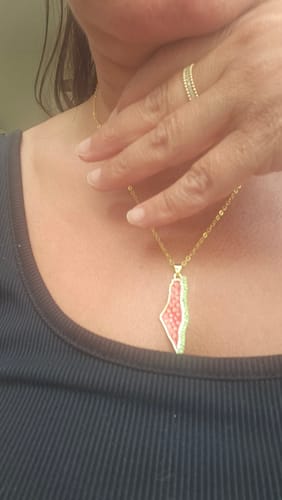Customer photo review of Palestine Watermelon Necklace