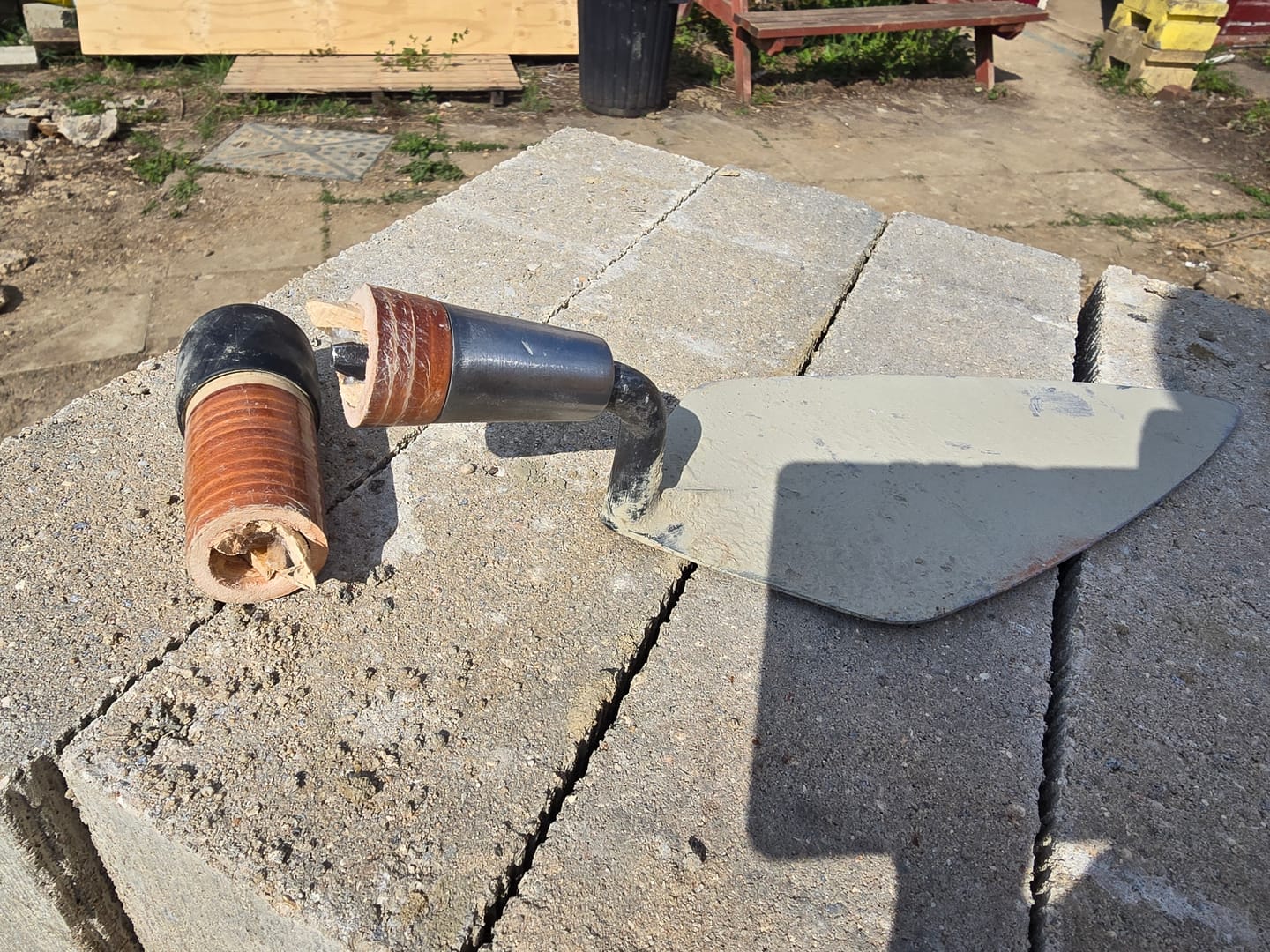 Customer photo review of Bon Tool Narrow London Brick Trowel Leather Handle