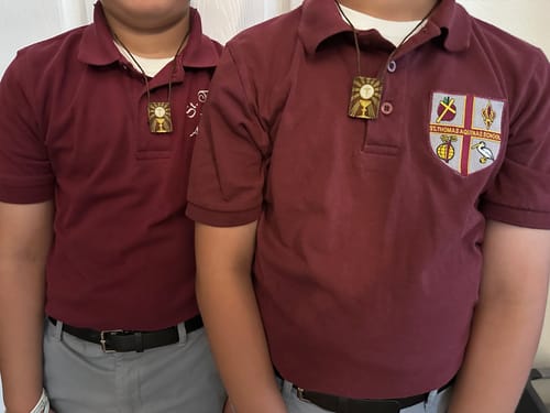 Customer photo review of Kid's Eucharist | Premium Brown Scapular