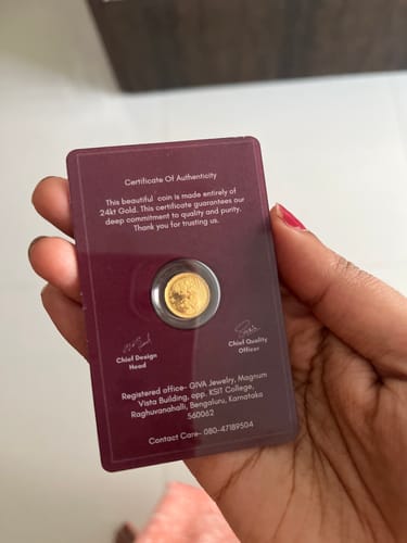 Customer photo review of 24K Gold Goddess Lakshmi and Lord Ganesha Coin - 1g