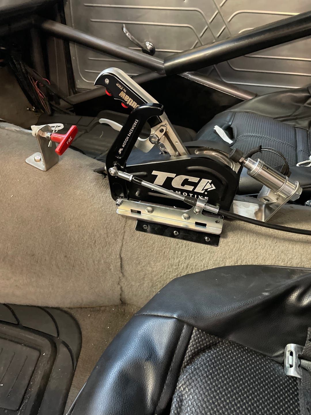 Customer photo review of Motion Raceworks Black Billet Parachute Handle Release Lever & Cable Mount Kit 14-020BLK