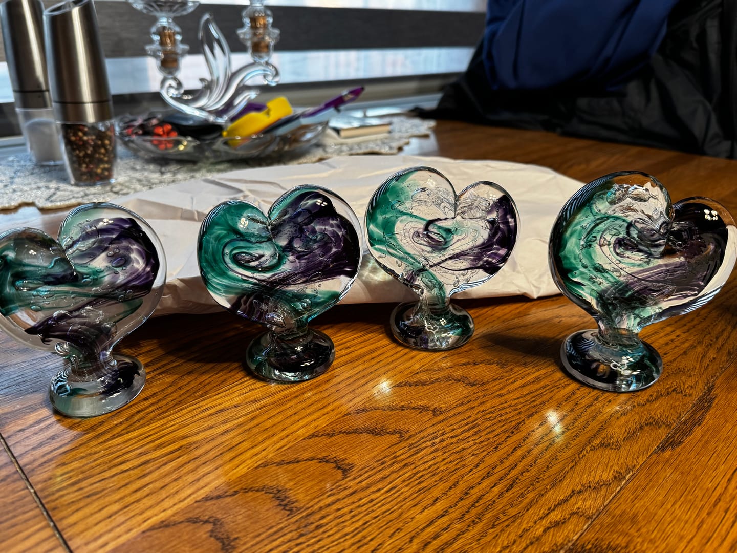 Customer photo review of Glass Heart with Cremation Ash - Standing
