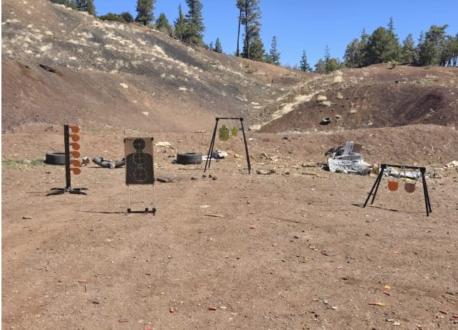 Customer photo review of 6" x 3/8" AR500 Steel Target Dueling Tree Stand