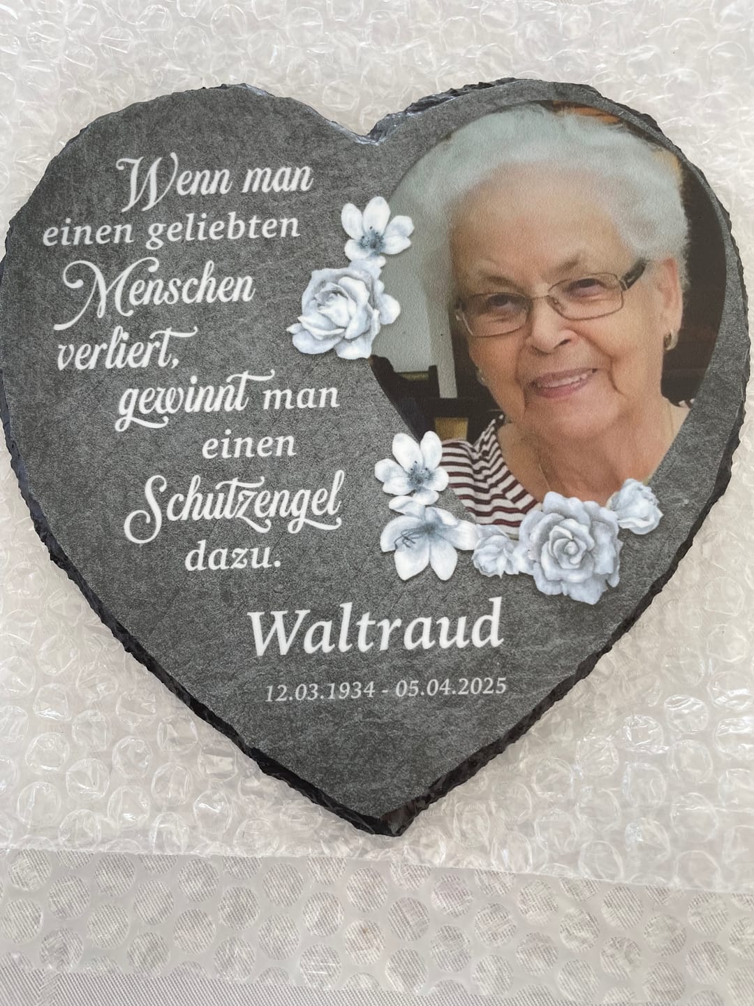 Customer photo review of Schutzengel - Individuelles Schieferherz