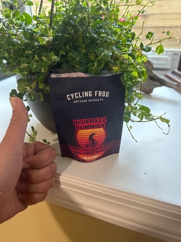Customer photo review of BlueRazz Gummies, 10mg THC + 10mg CBD