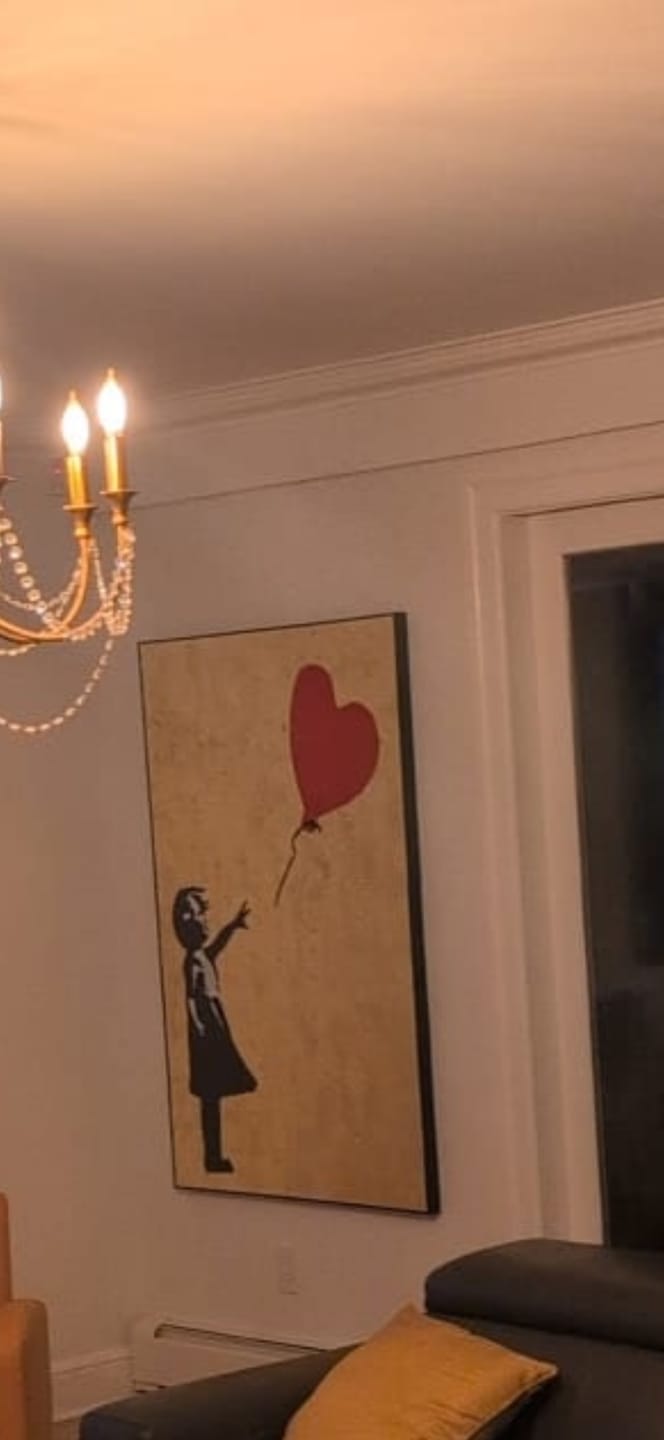 Customer photo review of Balloon Girl (Gold) Canvas Art
