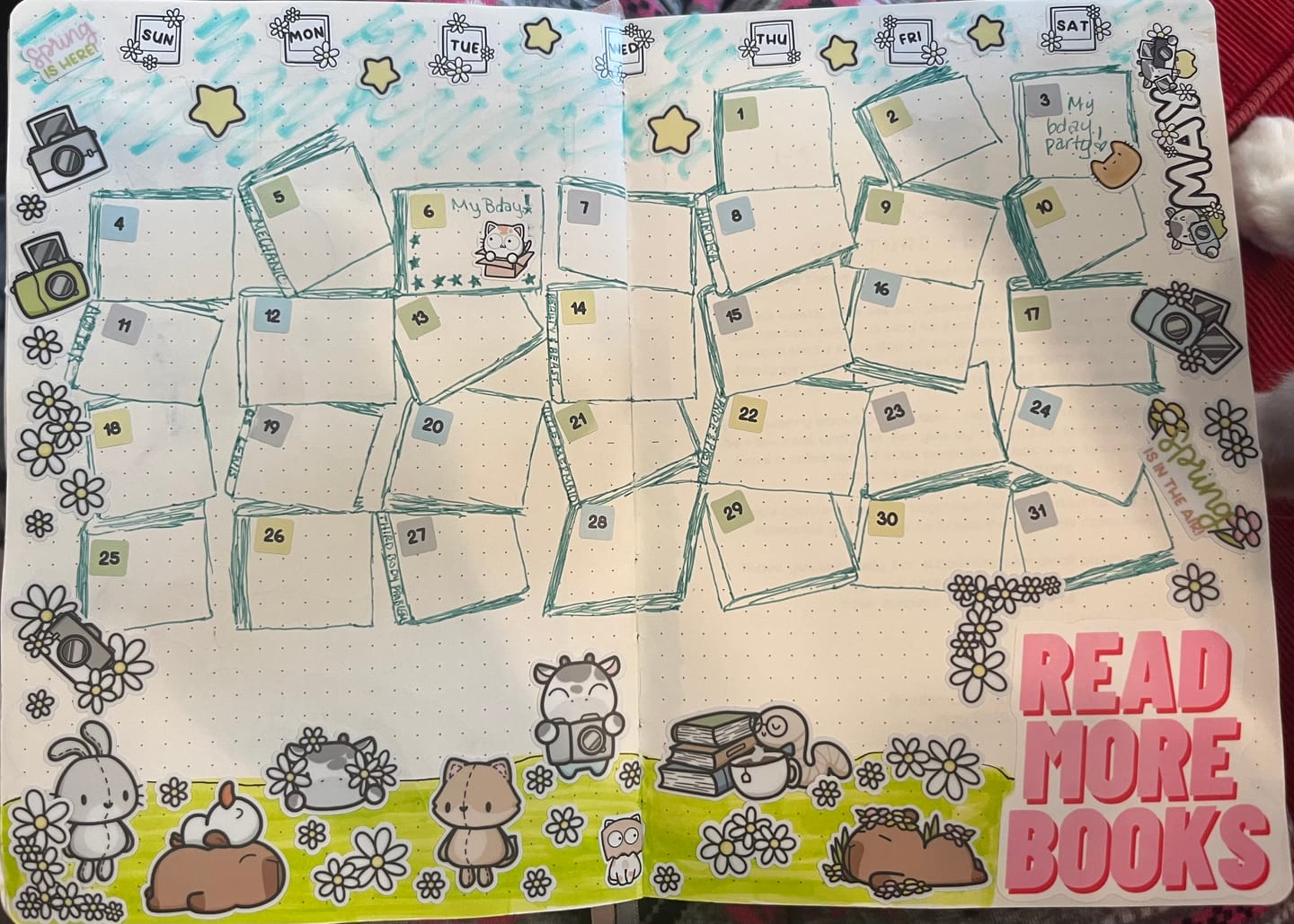 Customer photo review of Cozy Bookworm - Banners Planner Stickers