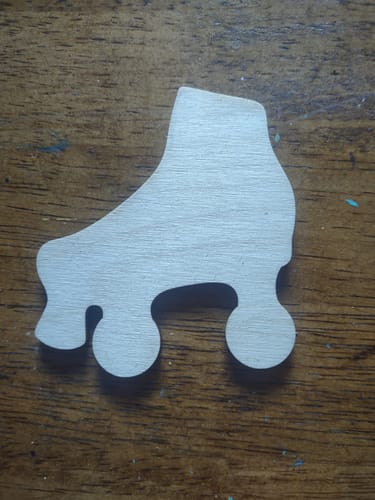 Customer photo review of Unfinished Wood Roller Skate Shape - Craft - up to 46" DIY