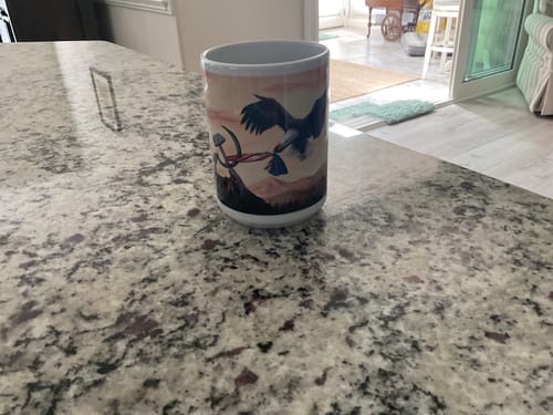 Customer photo review of Patriotic Eagle Ceramic Mug - 11oz & 15oz, American Flag Design