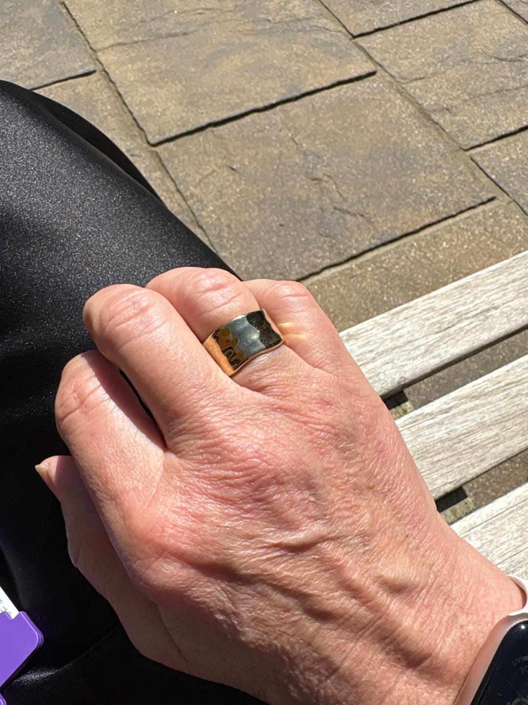 Customer photo review of Textured Band Ring