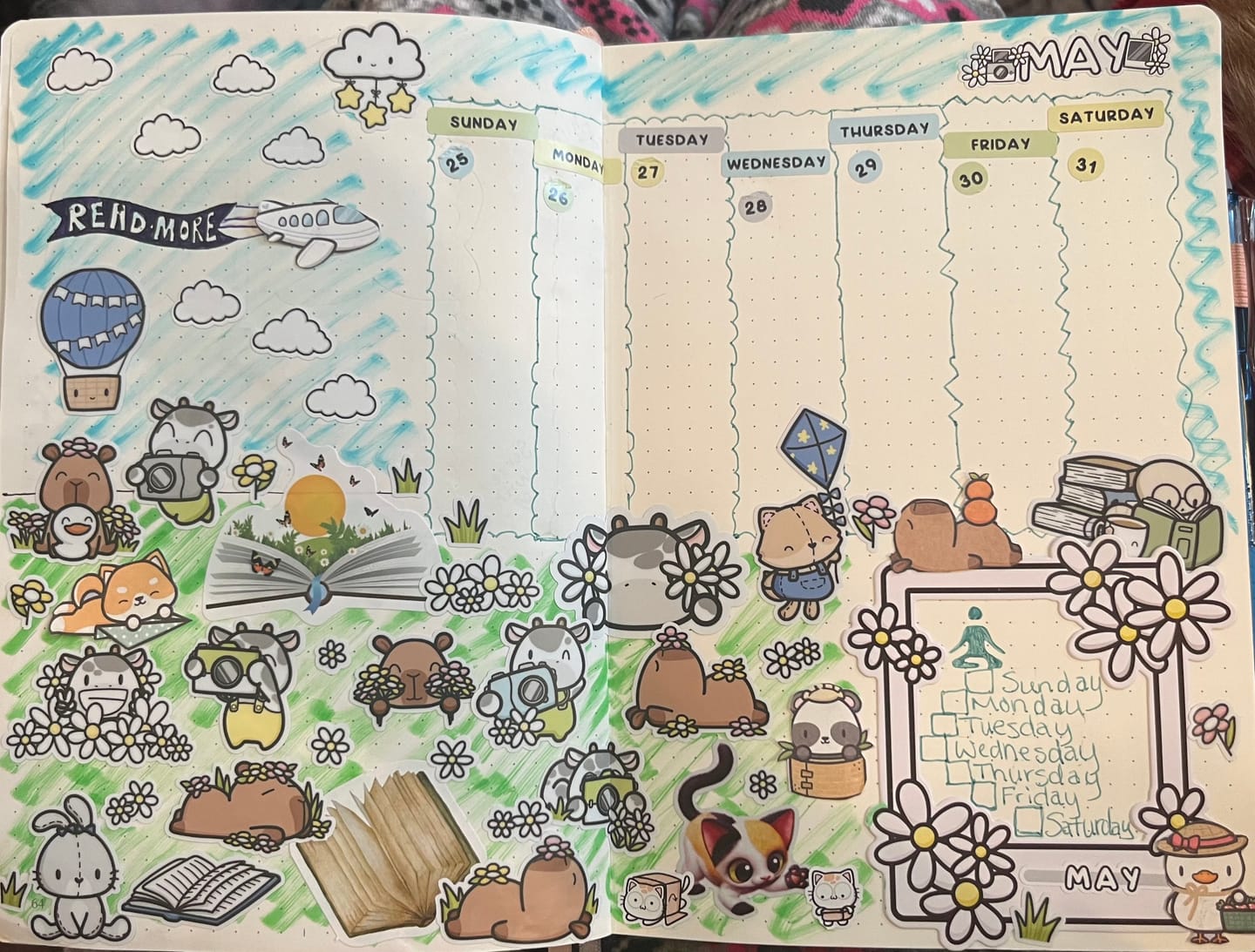 Customer photo review of Cozy Bookworm Sticker Sheet