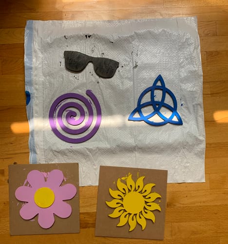 Customer photo review of Unfinished Wood Sunglasses Silhouette | DIY Summer Craft Cutout | up to 46" DIY