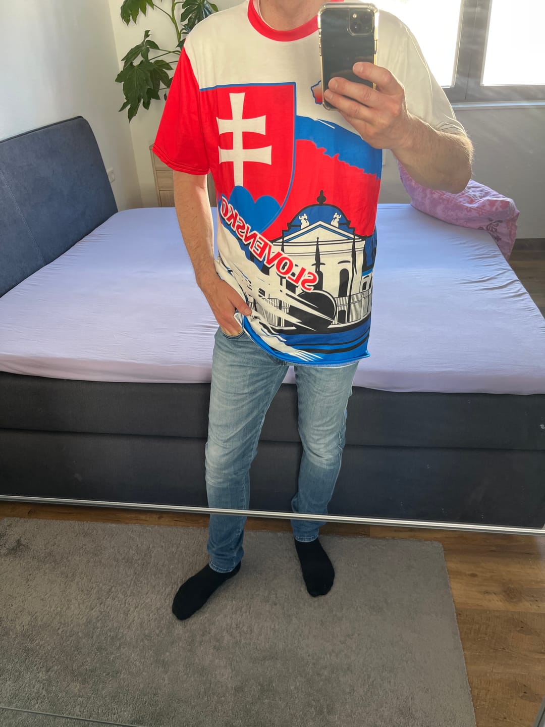 Customer photo review of Slovakia Constitution Day T Shirt Slovensko Grassalkovich Palace With Coat Of Arms LT14
