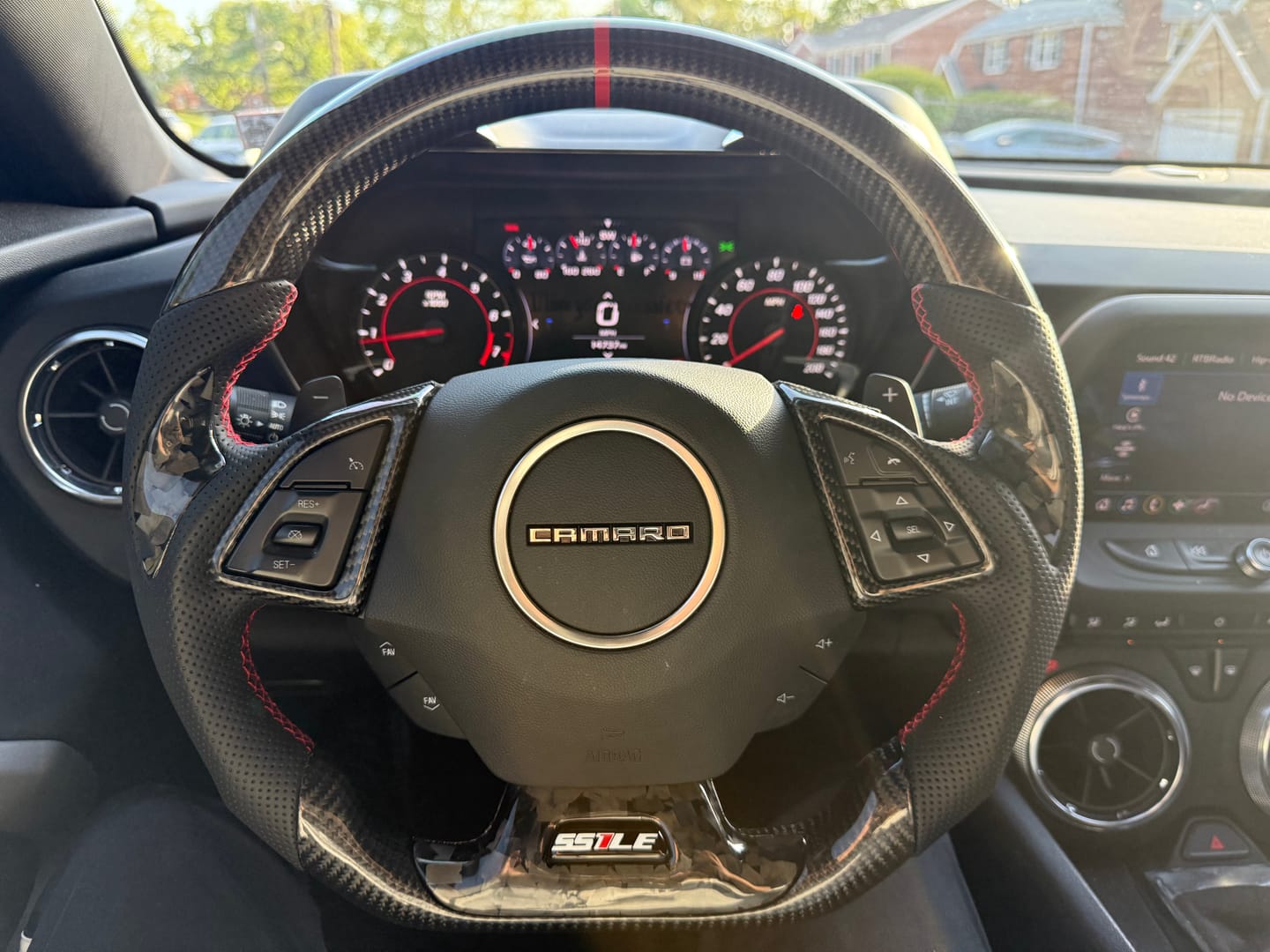 Customer photo review of [Complete/Heated] Custom Carbon Fiber Steering Wheel For 2016-2024 Chevy Camaro