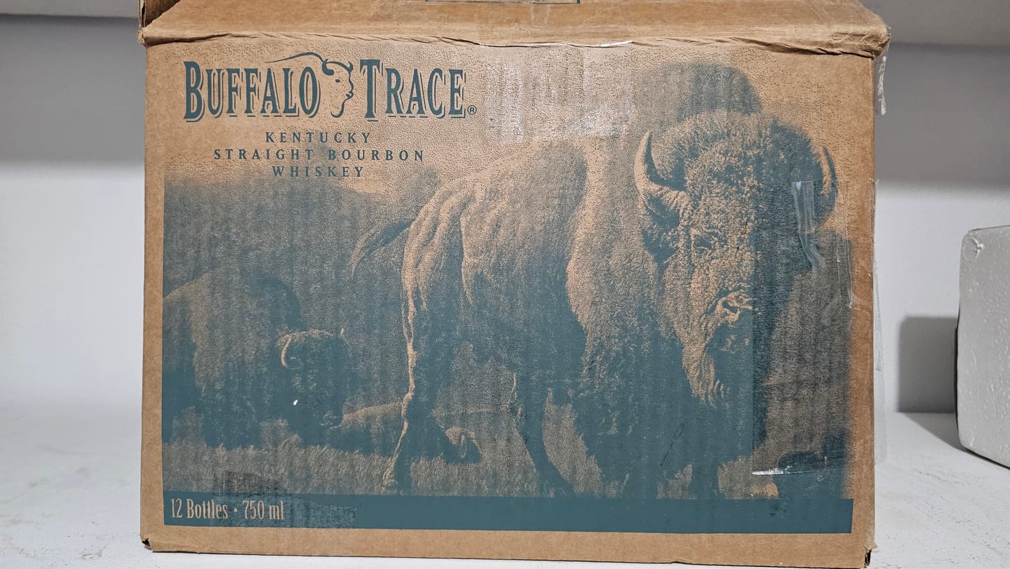 Customer photo review of Buffalo Trace Bourbon Whiskey Case Bundle (12 Bottles) (750ml)