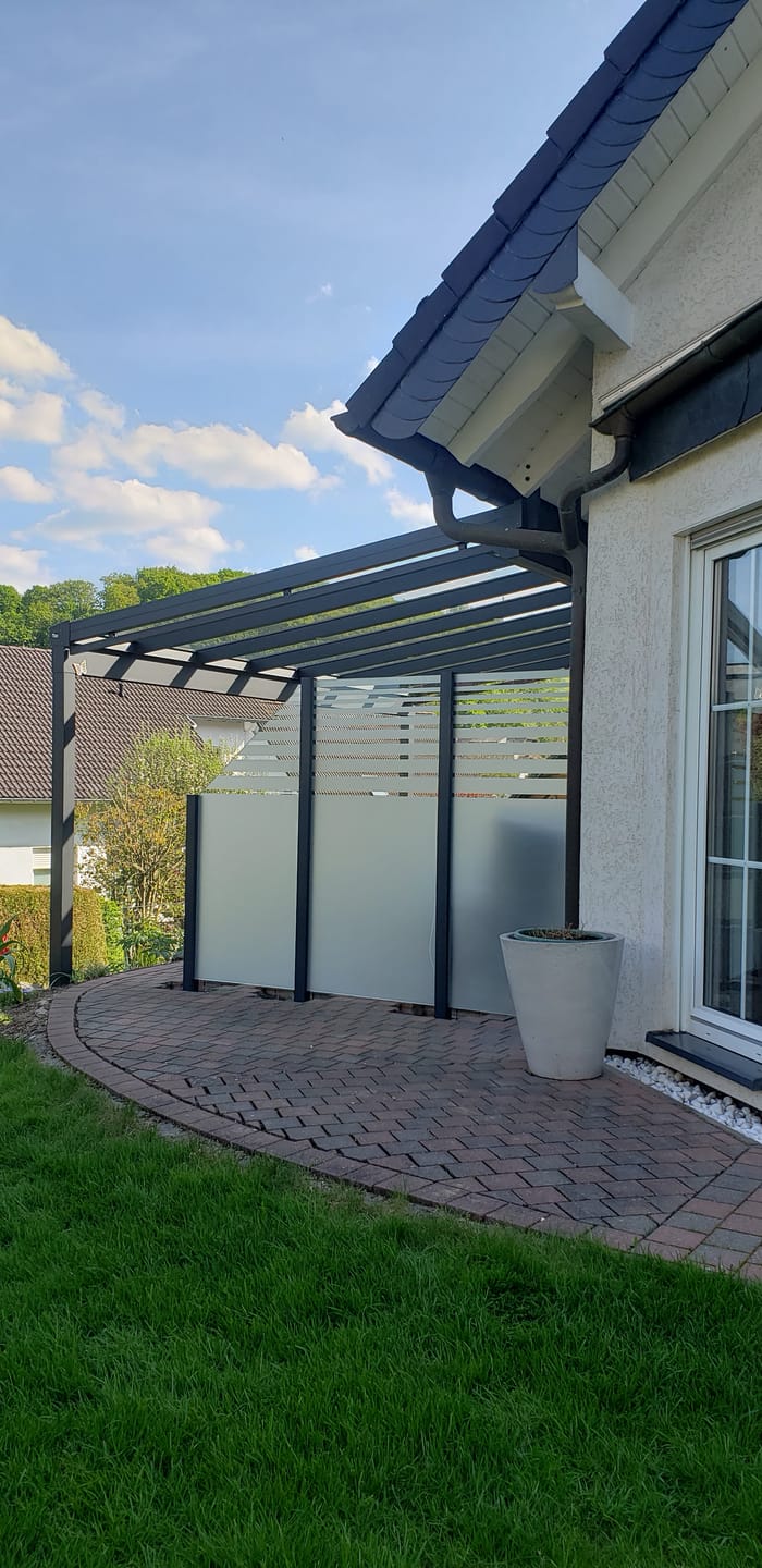 Customer photo review of Sichtschutz Glas - Windschutz - Glaszaun Streifen PG8