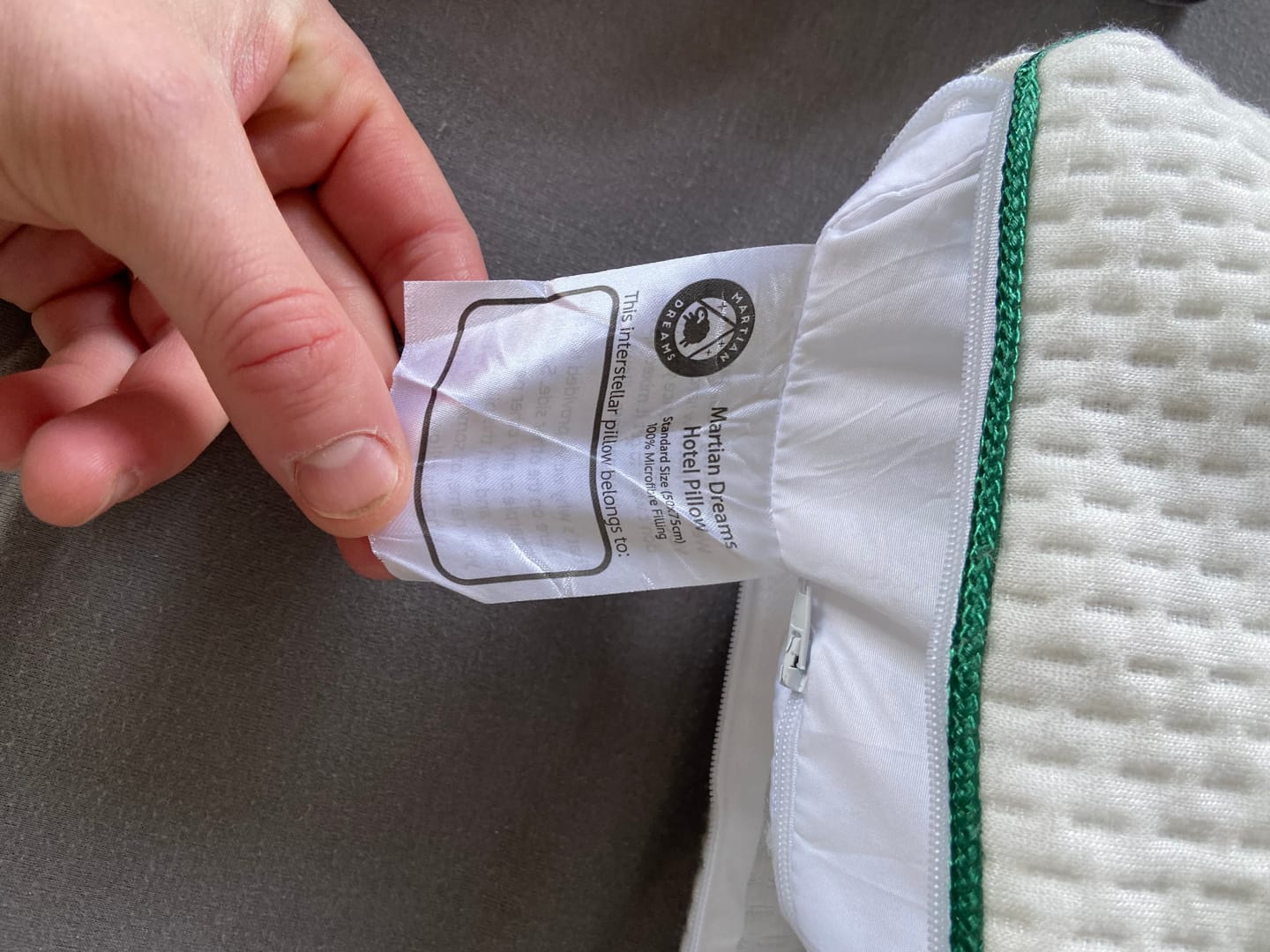 Customer photo review of Martian Dreams Hotel Microfibre Pillows 2 Pack