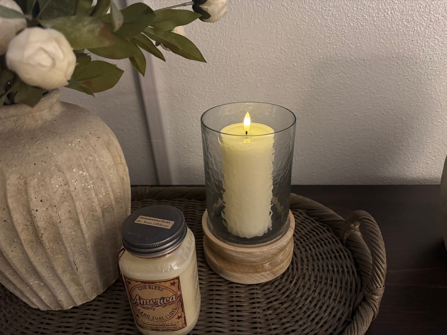Customer photo review of Textured Ivory Melting Effect Flameless Candle